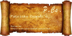 Patrisko Csanád névjegykártya
